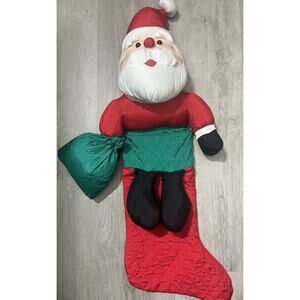 1995 Santa Claus Christmas Stocking 3D Plush Nylon (music Doesn’t Works)